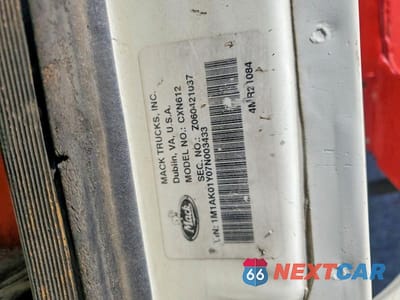 Zdjęcie 10 z 10 samochodu: 2007 MACK CXN612 DUMP TRUCK VIN:1M1AK01Y07N003433 - miniatura