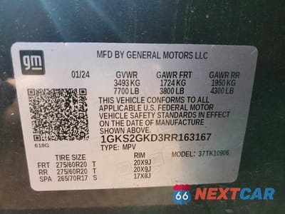 Zdjęcie 13 z 13 samochodu: 2024 GMC YUKON XL K1500 SLT VIN:1GKS2GKD3RR163167 - miniatura