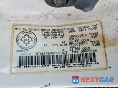 Zdjęcie 13 z 13 samochodu: 2002 TOYOTA SEQUOIA LIMITED VIN:5TDBT48A82S057907 - miniatura
