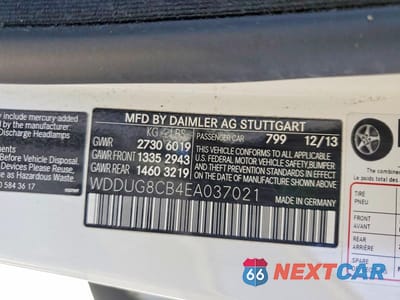 Zdjęcie 12 z 12 samochodu: 2014 MERCEDES-BENZ S 550 VIN:WDDUG8CB4EA037021 - miniatura