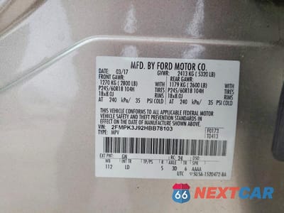 Zdjęcie 13 z 13 samochodu: 2017 FORD EDGE SEL VIN:2FMPK3J92HBB78103 - miniatura