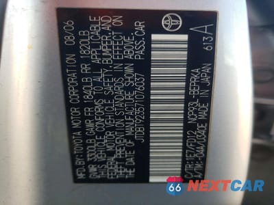 Zdjęcie 12 z 12 samochodu: 2007 TOYOTA YARIS BASE VIN:JTDBT923571076037 - miniatura