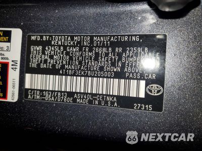 Zdjęcie 12 z 13 samochodu: 2011 TOYOTA CAMRY LE VIN:4T1BF3EK7BU205003 - miniatura