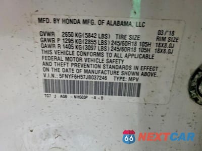 Zdjęcie 14 z 14 samochodu: 2018 HONDA PILOT EXL VIN:5FNYF6H57JB037246 - miniatura