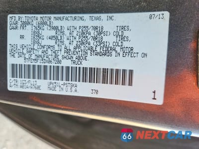 Zdjęcie 12 z 12 samochodu: 2013 TOYOTA TUNDRA VIN:5TFEM5F15DX067200 - miniatura
