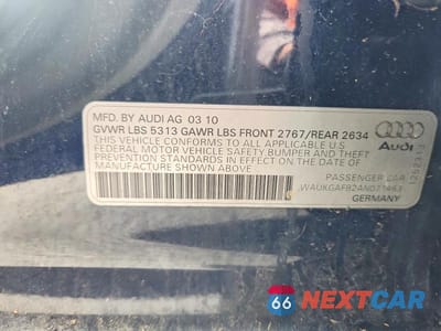 Zdjęcie 12 z 12 samochodu: 2010 AUDI A6 PRESTIGE VIN:WAUKGAFB2AN071463 - miniatura