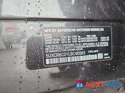 Zdjęcie 13 z 13 samochodu: 2020 BMW X5 XDRIVE40I VIN:5UXCR6C01L9C40581 - miniatura