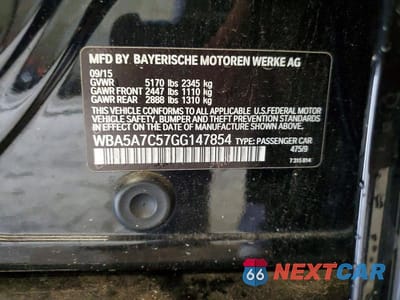 Zdjęcie 12 z 12 samochodu: 2016 BMW 528 XI VIN:WBA5A7C57GG147854 - miniatura