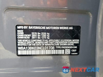 Zdjęcie 12 z 12 samochodu: 2022 BMW M550XI VIN:WBA13BK03NCL01708 - miniatura