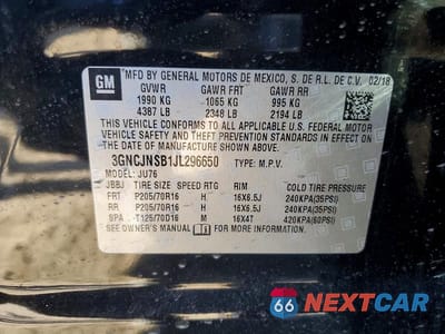 Zdjęcie 12 z 12 samochodu: 2018 CHEVROLET TRAX LS VIN:3GNCJNSB1JL296650 - miniatura