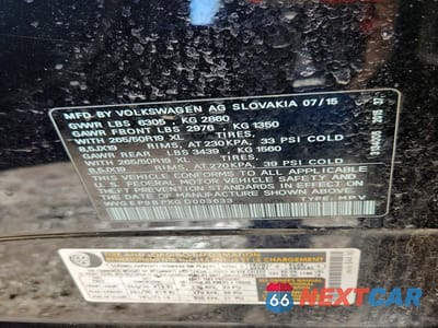 Zdjęcie 13 z 13 samochodu: 2016 VOLKSWAGEN TOUAREG TDI VIN:WVGEP9BPXGD003633 - miniatura