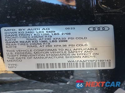 Zdjęcie 13 z 13 samochodu: 2023 AUDI Q5 PRESTIGE 45 VIN:WA1FAAFY5P2169143 - miniatura