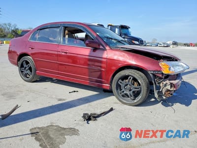 Czwarte zdjęcie samochodu z boku: 2002 HONDA CIVIC EX VIN:2HGES25782H545588 - miniatura