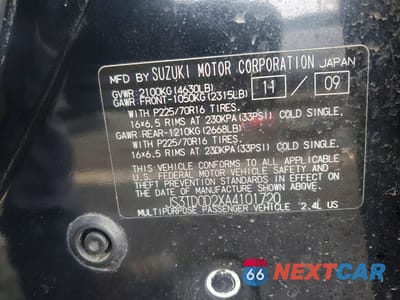 Zdjęcie 14 z 15 samochodu: 2010 SUZUKI GRAND VITARA PREMIUM VIN:JS3TD0D2XA4101720 - miniatura