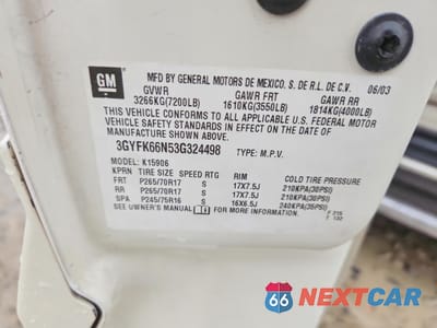 Zdjęcie 13 z 13 samochodu: 2003 CADILLAC ESCALADE ESV VIN:3GYFK66N53G324498 - miniatura