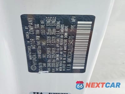 Zdjęcie 13 z 13 samochodu: 2020 HYUNDAI TUCSON SEL VIN:KM8J3CAL2LU154370 - miniatura