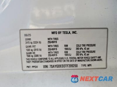 Zdjęcie 12 z 12 samochodu: 2026 TESLA MODEL Y VIN:7SAYGDED3TF399268 - miniatura