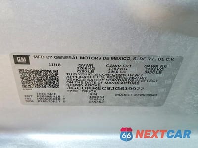 Zdjęcie 12 z 12 samochodu: 2018 CHEVROLET SILVERADO K1500 LT VIN:3GCUKREC8JG619977 - miniatura