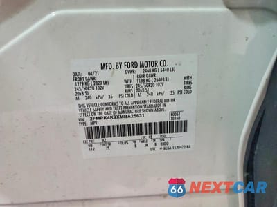 Zdjęcie 13 z 13 samochodu: 2021 FORD EDGE TITANIUM VIN:2FMPK4K9XMBA25631 - miniatura