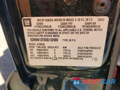 Zdjęcie 12 z 12 samochodu: 2003 CHEVROLET AVALANCHE K1500 VIN:3GNEK13T83G132989 - miniatura
