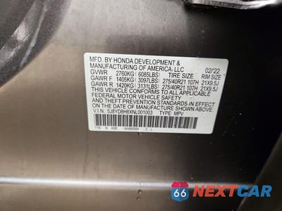 Zdjęcie 13 z 13 samochodu: 2022 ACURA MDX TYPE S ADVANCE VIN:5J8YD8H8XNL001003 - miniatura