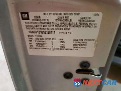 Zdjęcie 13 z 13 samochodu: 2005 CHEVROLET TRAILBLAZER LS VIN:1GNDT13S852199717 - miniatura