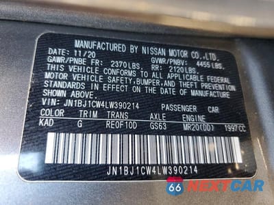 Zdjęcie 13 z 13 samochodu: 2020 NISSAN ROGUE SPORT S VIN:JN1BJ1CW4LW390214 - miniatura