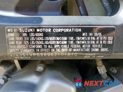 Zdjęcie 8 z 8 samochodu: 2006 SUZUKI SV650 VIN:JS1VP53A962101810 - miniatura