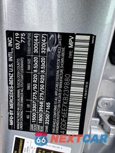 Zdjęcie 10 z 14 samochodu: 2019 MERCEDES-BENZ GLS 450 4MATIC VIN:4JGDF6EE7KB239880 - miniatura