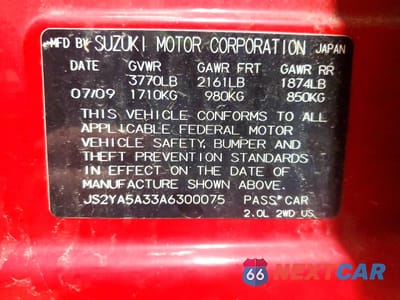 Zdjęcie 12 z 13 samochodu: 2010 SUZUKI SX4 VIN:JS2YA5A33A6300075 - miniatura