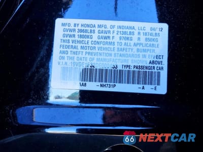Zdjęcie 12 z 12 samochodu: 2013 ACURA ILX 20 VIN:19VDE1F32DE000453 - miniatura