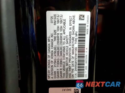 Zdjęcie 13 z 13 samochodu: 2026 HONDA CR-V EXL VIN:2HKRS4H76TH411355 - miniatura
