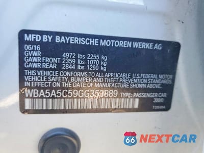 Zdjęcie 12 z 12 samochodu: 2016 BMW 528 I VIN:WBA5A5C59GG353889 - miniatura