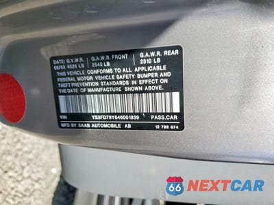 Zdjęcie 12 z 12 samochodu: 2004 SAAB 9-3 ARC VIN:YS3FD79Y646001939 - miniatura