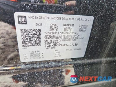 Zdjęcie 13 z 13 samochodu: 2023 CHEVROLET BLAZER 2LT VIN:3GNKBCR43PS107130 - miniatura