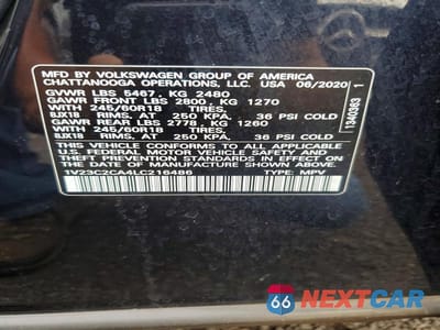 Zdjęcie 14 z 14 samochodu: 2020 VOLKSWAGEN ATLAS CROSS SPORT SE VIN:1V23C2CA4LC216486 - miniatura