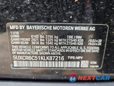 Zdjęcie 13 z 13 samochodu: 2019 BMW X5 XDRIVE40I VIN:5UXCR6C51KLK87216 - miniatura