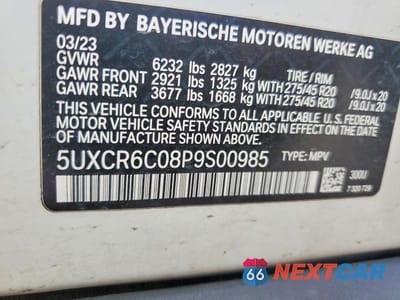 Zdjęcie 13 z 13 samochodu: 2023 BMW X5 XDRIVE40I VIN:5UXCR6C08P9S00985 - miniatura