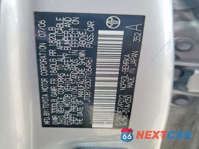 Zdjęcie 12 z 12 samochodu: 2007 TOYOTA YARIS BASE VIN:JTDBT923071064961 - miniatura