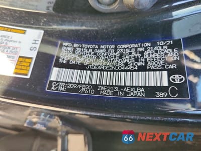 Zdjęcie 12 z 12 samochodu: 2022 TOYOTA COROLLA HYBRID LE VIN:JTDEAMDE2NJ044454 - miniatura
