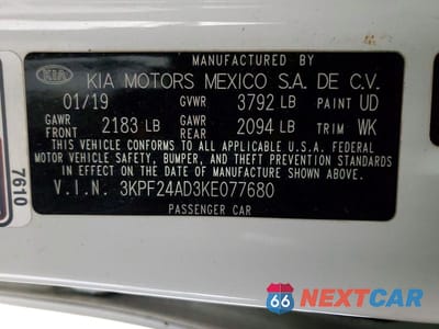 Zdjęcie 12 z 12 samochodu: 2019 KIA FORTE LXS VIN:3KPF24AD3KE077680 - miniatura