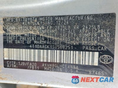 Zdjęcie 12 z 12 samochodu: 2025 TOYOTA CAMRY LE VIN:4T1DAACK1SU568251 - miniatura