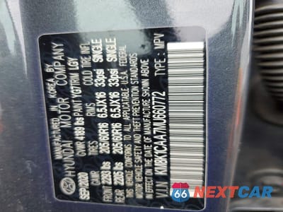 Zdjęcie 12 z 12 samochodu: 2021 HYUNDAI KONA SE VIN:KM8K1CAA7MU660772 - miniatura