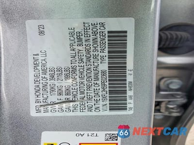 Zdjęcie 12 z 12 samochodu: 2023 HONDA CIVIC LX VIN:19XFL2H59PE023680 - miniatura