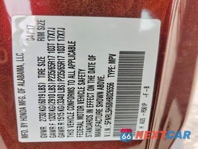 Zdjęcie 12 z 12 samochodu: 2017 HONDA ODYSSEY LX VIN:5FNRL5H68HB026556 - miniatura