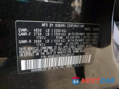Zdjęcie 13 z 13 samochodu: 2025 SUBARU OUTBACK PREMIUM VIN:4S4BTADC5S3196332 - miniatura