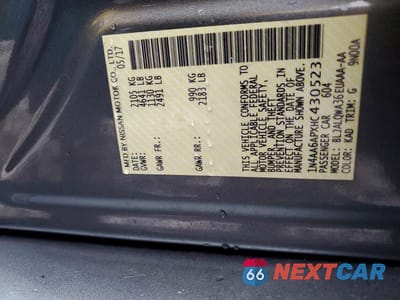 Zdjęcie 12 z 12 samochodu: 2017 NISSAN MAXIMA 3.5 S VIN:1N4AA6APXHC430523 - miniatura
