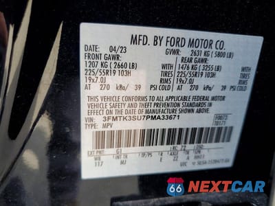 Zdjęcie 12 z 12 samochodu: 2023 FORD MUSTANG MACH-E PREMIUM VIN:3FMTK3SU7PMA33671 - miniatura