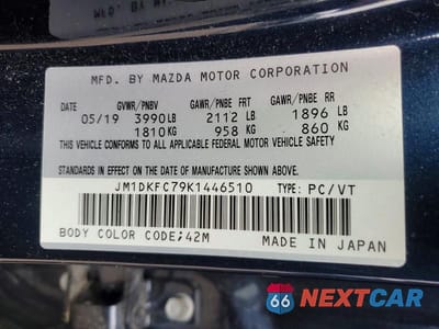 Zdjęcie 13 z 13 samochodu: 2019 MAZDA CX-3 TOURING VIN:JM1DKFC79K1446510 - miniatura