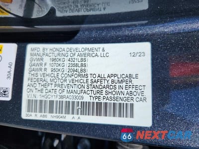 Zdjęcie 13 z 13 samochodu: 2024 HONDA ACCORD EX VIN:1HGCY1F38RA033009 - miniatura
